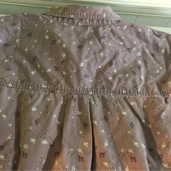 Cherokee Lavender Floral Button Down Shirt - Picture 5 of 5